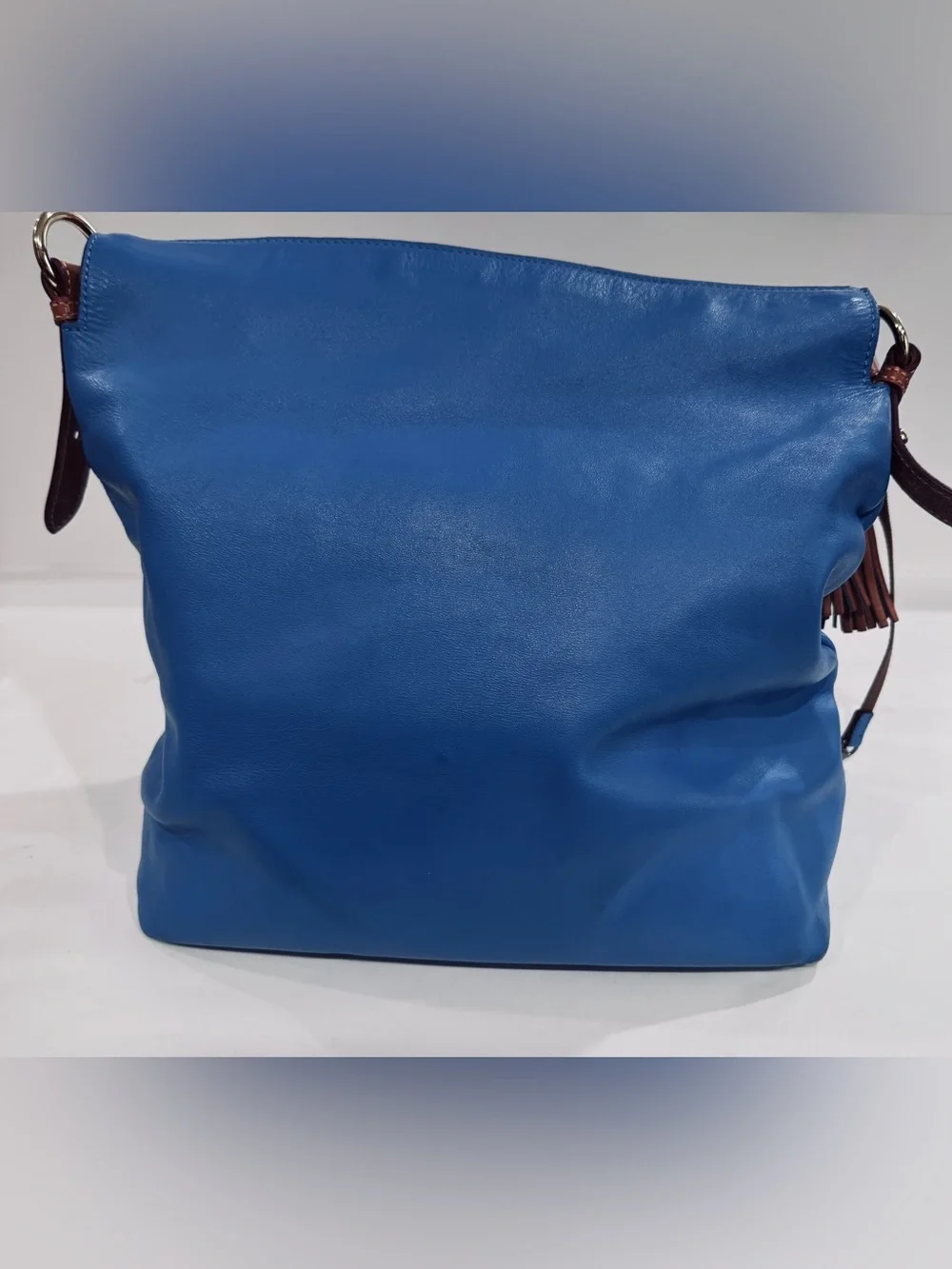 Dooney & Bourke Blue Leather Hobo Shoulder Bag & Matching Pouch Wallet Set